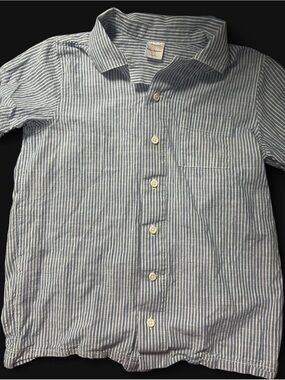 Hanna Andersson Blue & White Striped Button-Down Shirt